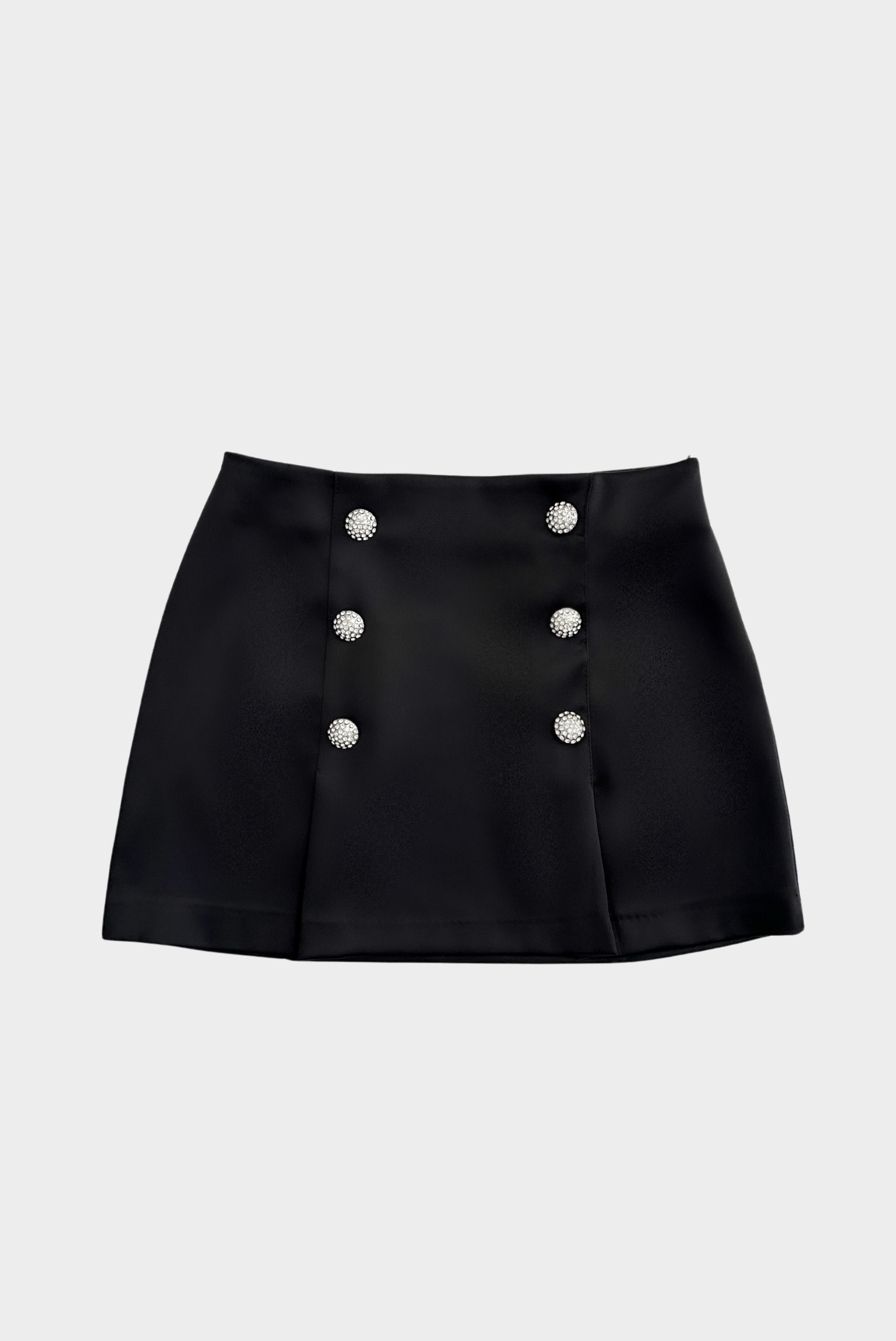 SATIN SKIRT WITH DIAMANTE BUTTONS
